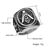 Rings 7 / A Men's Oval Freemason Free Mason Silver color Gold color Templar Masonic Ring Men's Jewelry|Rings| Ancient Treasures Ancientreasures Viking Odin Thor Mjolnir Celtic Ancient Egypt Norse Norse Mythology