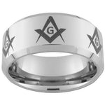 Rings 8mm Tungsten Carbide Freemason Masonic Square and Compass Rings (full and half sizes 6 14)|Rings| Ancient Treasures Ancientreasures Viking Odin Thor Mjolnir Celtic Ancient Egypt Norse Norse Mythology