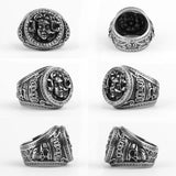 Rings Ancient Greek Snake-Haired Medusa Stainless Steel Ring Ancient Treasures Ancientreasures Viking Odin Thor Mjolnir Celtic Ancient Egypt Norse Norse Mythology