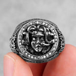 Rings Ancient Greek Snake-Haired Medusa Stainless Steel Ring Ancient Treasures Ancientreasures Viking Odin Thor Mjolnir Celtic Ancient Egypt Norse Norse Mythology