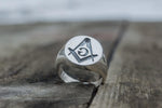 Freemason Square and Compass Sterling Silver Handcrafted Ring