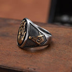 Rings Men's Fashion Jewelry Retro Shriner Masonic palm Rings stainless steel Mystic Shrine Freemason Signet Ring|Rings| Ancient Treasures Ancientreasures Viking Odin Thor Mjolnir Celtic Ancient Egypt Norse Norse Mythology