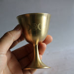 ritual cup triple moon altar goblet wicca Goldplating brass tableware ceremony  Divination Astrological tool altar Chalice prop