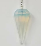 Magicun Stone~Opalite Pendulum with Chain, Faceted (Natural Crystal Stone)