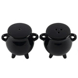 Witchcraft~Witch's Black Cauldron Salt Pepper Shaker Fine Bone China Collectible Halloween