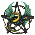 Witchcraft~FOREST DRAGON PENTAGRAM PLAQUE - 13" - WALL HANGING - STAR PENTACLE