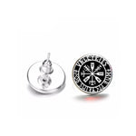 Stud Earrings Style 17 Viking Vegvisir Compass Runic Stud Earrings Ancient Treasures Ancientreasures Viking Odin Thor Mjolnir Celtic Ancient Egypt Norse Norse Mythology