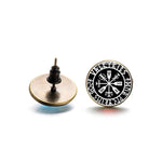 Stud Earrings Style 2 Viking Vegvisir Compass Runic Stud Earrings Ancient Treasures Ancientreasures Viking Odin Thor Mjolnir Celtic Ancient Egypt Norse Norse Mythology
