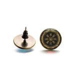 Stud Earrings Style 22 Viking Vegvisir Compass Runic Stud Earrings Ancient Treasures Ancientreasures Viking Odin Thor Mjolnir Celtic Ancient Egypt Norse Norse Mythology