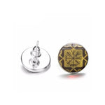 Stud Earrings Style 5 Viking Vegvisir Compass Runic Stud Earrings Ancient Treasures Ancientreasures Viking Odin Thor Mjolnir Celtic Ancient Egypt Norse Norse Mythology