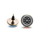 Stud Earrings Viking Vegvisir Compass Runic Stud Earrings Ancient Treasures Ancientreasures Viking Odin Thor Mjolnir Celtic Ancient Egypt Norse Norse Mythology