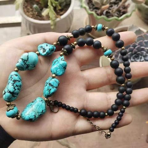 turquoise necklace for men / bohemian necklace / Turquoise gemstone necklace / jewelery for men / cool necklace for men