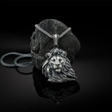 Punk Men's Wolf Head Lion Bear Fox Pure Tin Pendant Necklace Hip Hop Retro Animal Collar Chain Birthday Party Jewelry Gift