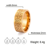 My Shape Viking Celtics Knot Ring For Men Women Black Color Geometric Stainless Steel Finger Rings Vintage Male Jewelry Anillos - Rings