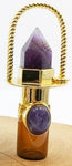 Health Crystal Quartz Rollerball Pendant Point Prism Oil Diffuser Gems Stone Perfume Bottle Glass Vial Urn Charm For Necklace - Pendants