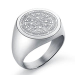 Valily Jewelry Mens Ring Simple Design Compass Ring Gold Stainless Steel Fashion Black Band Rings For Women Men Navigator Rings - Rings