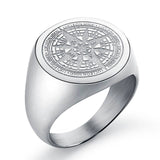 Valily Jewelry Mens Ring Simple Design Compass Ring Gold Stainless Steel Fashion Black Band Rings For Women Men Navigator Rings - Rings