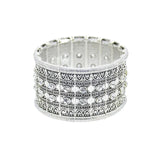 Gypsy Tribal Tibetan Bracelet for Women Boho Vintage Silver Men's Turquoise Elastic Bangles Afghan Turkish Ethnic Indian Jewelry
