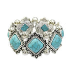Gypsy Tribal Tibetan Bracelet for Women Boho Vintage Silver Men's Turquoise Elastic Bangles Afghan Turkish Ethnic Indian Jewelry
