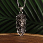 Unique Retro Giant Sword Old Man's Head Sword Pendant Necklace PunK Rock