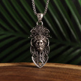 Unique Retro Giant Sword Old Man's Head Sword Pendant Necklace PunK Rock