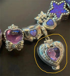 925 Sterling Silver Natural Cryrstal Heart With Mum And Baby Dolls Polly Pocket Charm Bead For Pandora Bracelet European Jewelry