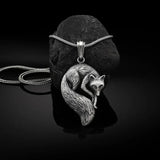 Punk Men's Wolf Head Lion Bear Fox Pure Tin Pendant Necklace Hip Hop Retro Animal Collar Chain Birthday Party Jewelry Gift