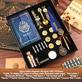 Magic Schools Wax Seal Stamp Set European British Feather Fountain Pen Wax Pellets Children's Day Gift Stamps for Scrapbooking
