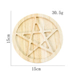 15cm Wood Black Round Witchcraft Altar Butterfly Board Meditation Cube Moon Phase Pendulum Game Magical Divination Planchette - Charms