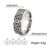 My Shape Viking Celtics Knot Ring For Men Women Black Color Geometric Stainless Steel Finger Rings Vintage Male Jewelry Anillos - Rings
