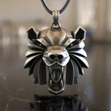 Punk Men's Wolf Head Lion Bear Fox Pure Tin Pendant Necklace Hip Hop Retro Animal Collar Chain Birthday Party Jewelry Gift