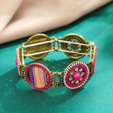 Gypsy Tribal Tibetan Bracelet for Women Boho Vintage Silver Men's Turquoise Elastic Bangles Afghan Turkish Ethnic Indian Jewelry