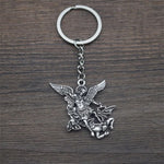 Archangel St.Michael Protect Me Keychain Holy Shield Charm Russian Orthodox Pendant