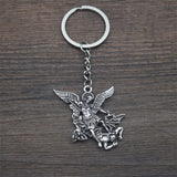 Archangel St.Michael Protect Me Keychain Holy Shield Charm Russian Orthodox Pendant