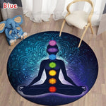 Round Meditation Chakra Pattern Carpet Yoga Practice Area Rug Indoor Home Decoration Floor Mat - Rug