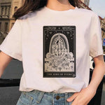 Women&#39;s Tarot Card Flower Funny Time Ladies Cartoon Fashion Short Sleeve Summer Printed T-shirt Women&#39;s T-shirt Top Pattern. - T-shirts