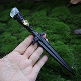 Crystal Metal Sword 90-95g Witch Altar hair Accessories Wizard stick Energy Pagan Cosplay Elf Gothic Dark Magic Wand Witch Gift