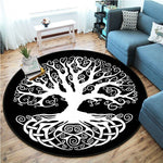 Celtic Viking Round Rug Floor Mat Tree of Life Round Carpet Yggdrasil Floor Mat Anti Slip Chair Mat for Children Kids Playmat| |