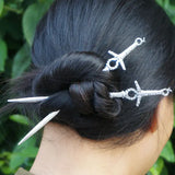 16cm Witch skull Hair Stick sword woman hair stick Hairpin Amulet Spirit Hair Jewelry For Women