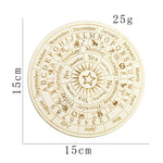 15cm Wood Black Round Witchcraft Altar Butterfly Board Meditation Cube Moon Phase Pendulum Game Magical Divination Planchette - Charms