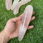 Natural Rose Quartz Yoni Wands Gemstone Crafts Pleasure Wand Body Hand Massage Wood Magic Stone