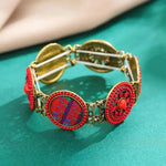 Gypsy Tribal Tibetan Bracelet for Women Boho Vintage Silver Men's Turquoise Elastic Bangles Afghan Turkish Ethnic Indian Jewelry