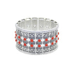 Gypsy Tribal Tibetan Bracelet for Women Boho Vintage Silver Men's Turquoise Elastic Bangles Afghan Turkish Ethnic Indian Jewelry