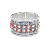 Gypsy Tribal Tibetan Bracelet for Women Boho Vintage Silver Men's Turquoise Elastic Bangles Afghan Turkish Ethnic Indian Jewelry