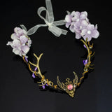 Forest Fairy Hair Tiara Elf Hair Crown Crystal Tassels Hairband Woodland Pixie Hair Jewelry for women