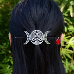Witch Goddess Crescent Moon Dragonfly Hairstick Fairy Moon Dragonfly Insect Hair Barrette Hairclip Wicca