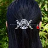 Witch Goddess Crescent Moon Dragonfly Hairstick Fairy Moon Dragonfly Insect Hair Barrette Hairclip Wicca