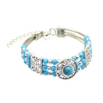 Gypsy Tribal Tibetan Bracelet for Women Boho Vintage Silver Men's Turquoise Elastic Bangles Afghan Turkish Ethnic Indian Jewelry