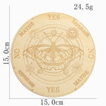 15cm Wood Black Round Witchcraft Altar Butterfly Board Meditation Cube Moon Phase Pendulum Game Magical Divination Planchette - Charms