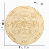 15cm Wood Black Round Witchcraft Altar Butterfly Board Meditation Cube Moon Phase Pendulum Game Magical Divination Planchette - Charms